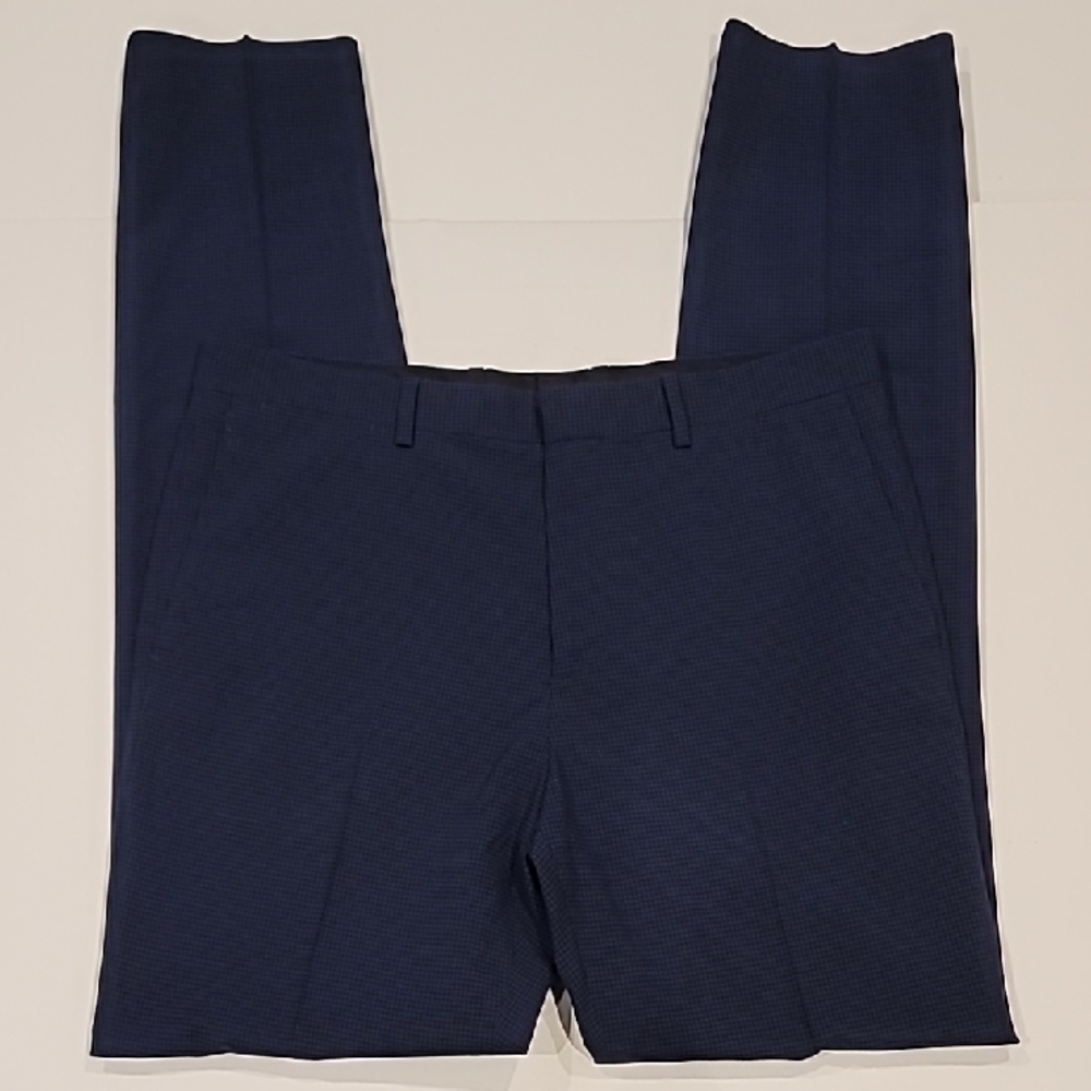 Theory Mini Check Dress Pants Navy Black 32/34 - Picture 3 of 11